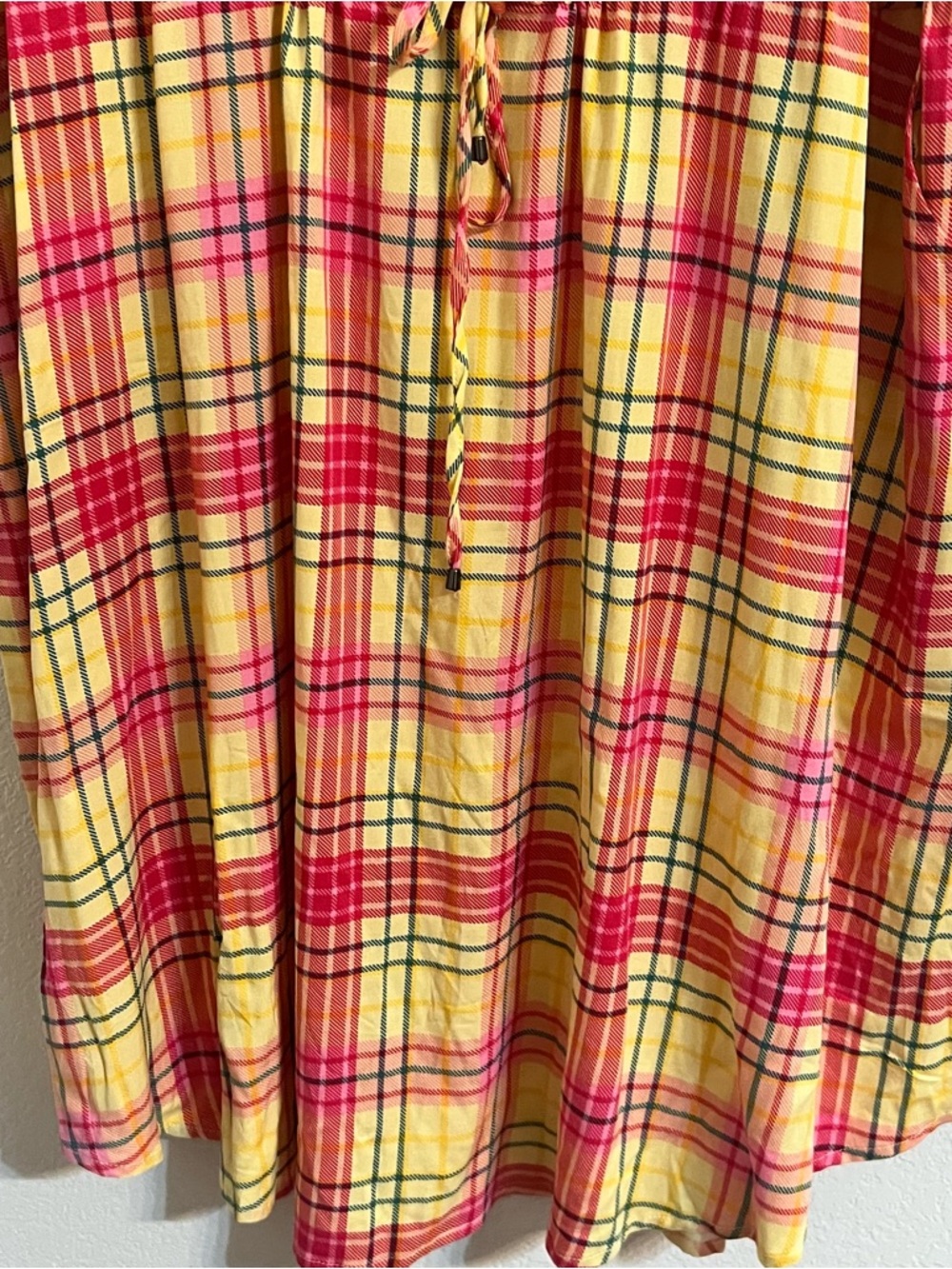 torrid dress plaid Pink and Yellow Zip-Front shirt dress 3x spring summer - Picture 7 of 10